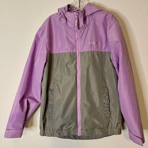 Eddie Bauer Purple Windbreaker with Hood Rain Jacket
